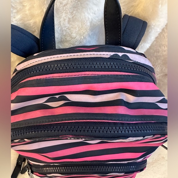 Kate Spade Pink and Black Striped Backpack - Picture 10 of 16
